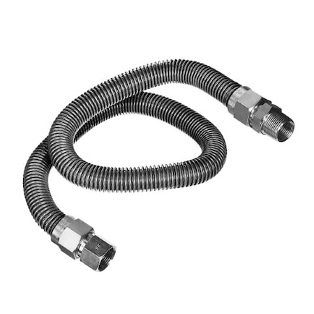 Flextron Gas Line Hose 5/8'' O.D. x 72'' Length 1/2" FIP x MIP Fittings, Stainless Steel Flexible Connector FTGC-SS12-72C